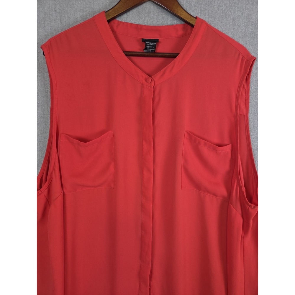 Torrid 4‎ Sleeveless Blouse Base Layer Button Up Coral Flowy Career Old Money